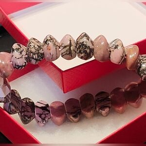 This is a rhodonite bracelet